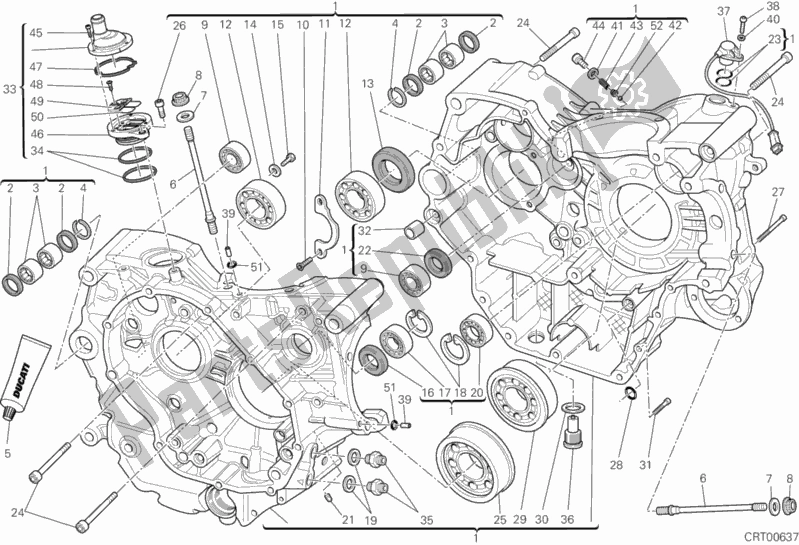 Todas las partes para Caja Del Cigüeñal de Ducati Monster 796 Anniversary 2013